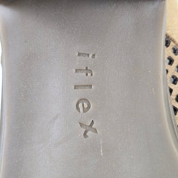 Anne Klein Laden I Flex Size 8.5M Tan Perforated Textile Lace Up Loafers NWOT - Picture 15 of 16